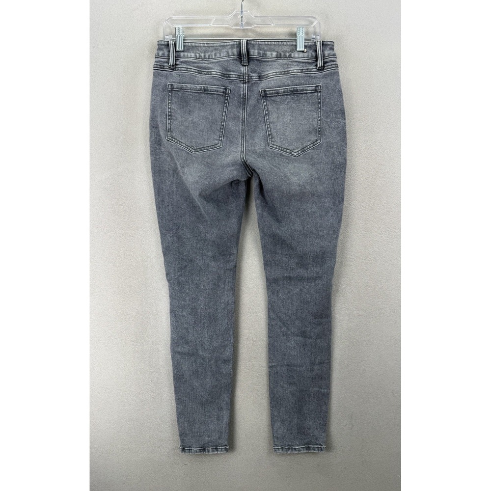 CAbi High Skinny Jeans Women's Sz 8 Gray Distressed Stretch Denim Ankle Pants - Picture 2 of 8
